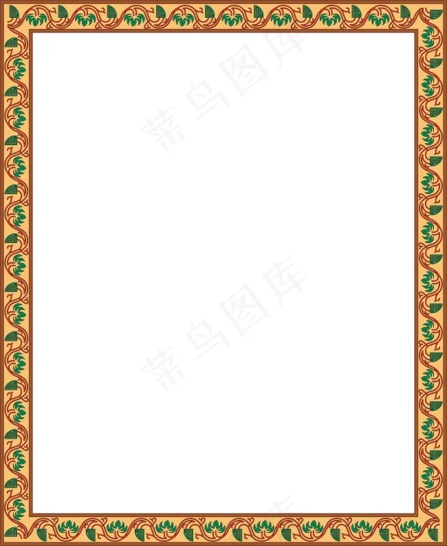 花卉纹样边框psd模版下载