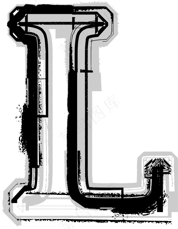 垃圾字体字母Leps,ai矢量模版下载