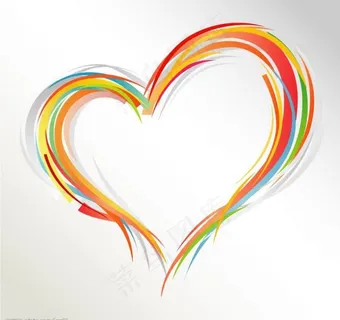 情人节 五彩跳动的心图片