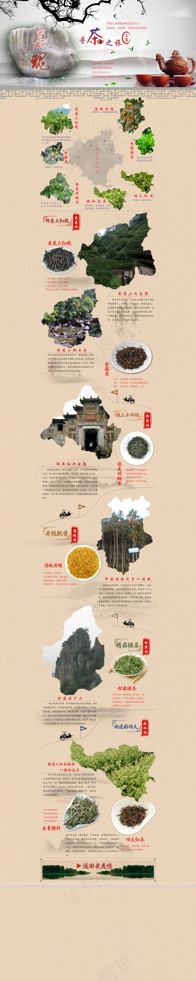 寻茶之旅网页设计PSD分层模板psd模版下载