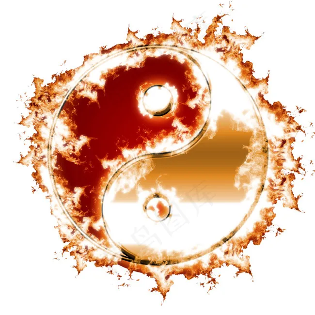火焰太极(4000X4000(DPI:300))psd模版下载