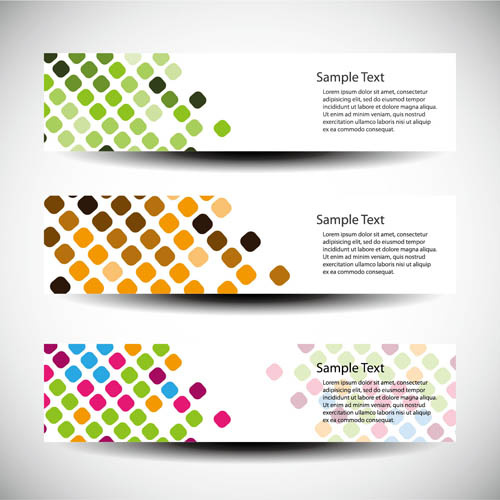 抽象背景与折纸元素Banner矢量...