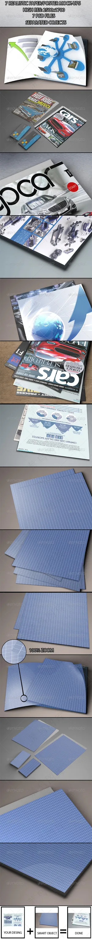 宣传单页DM设计效果图贴图样机模板...