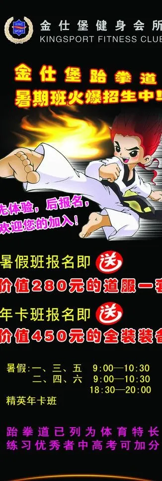 金仕堡跆拳道展架psd模版下载