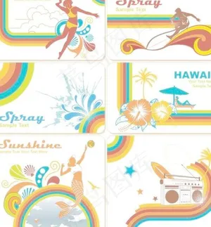 潮流夏日元素矢量素材