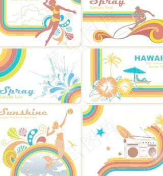 潮流夏日元素矢量素材