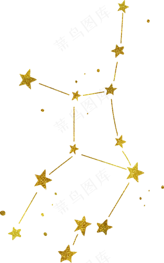 高清唯美金色星座PNG背景素材