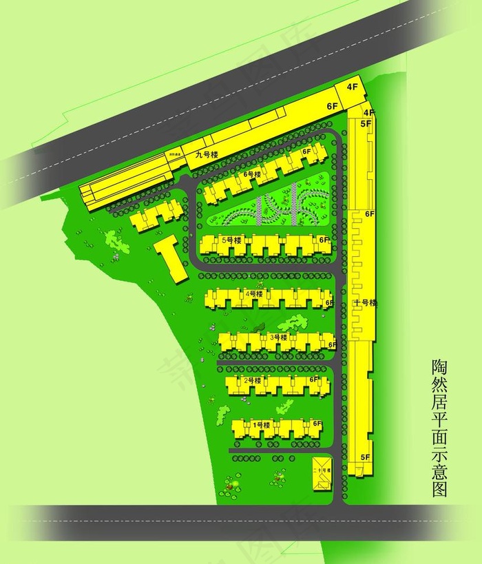 地产示意图图片(5433X6732(DPI:150))psd模版下载