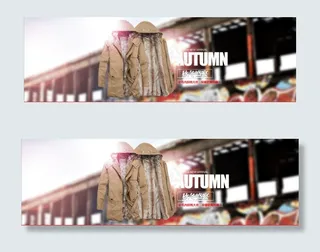 男装秋冬海报模板PSD