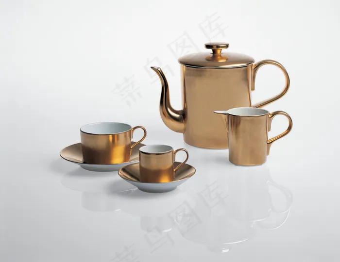 茶具 金色图片