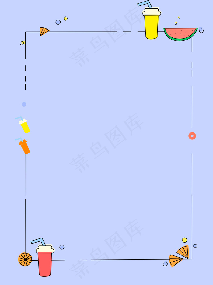 原创纯手绘紫色小清新水果背景图