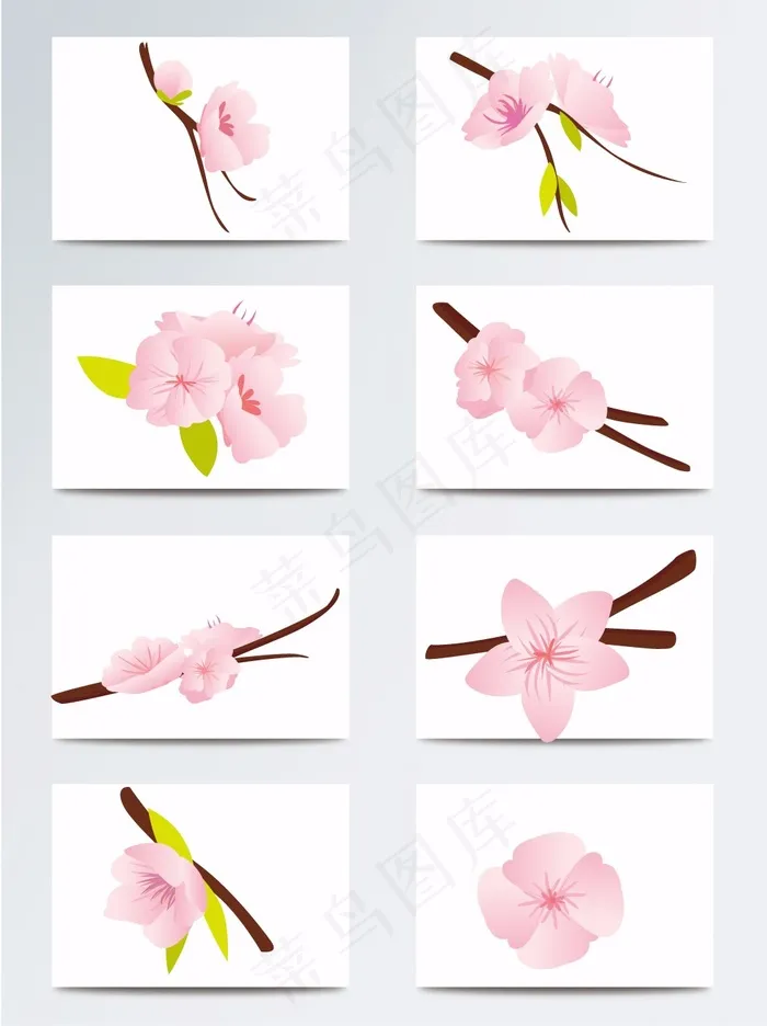 矢量桃花樱花AI素材eps,ai矢量模版下载