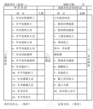 学校财务自查表