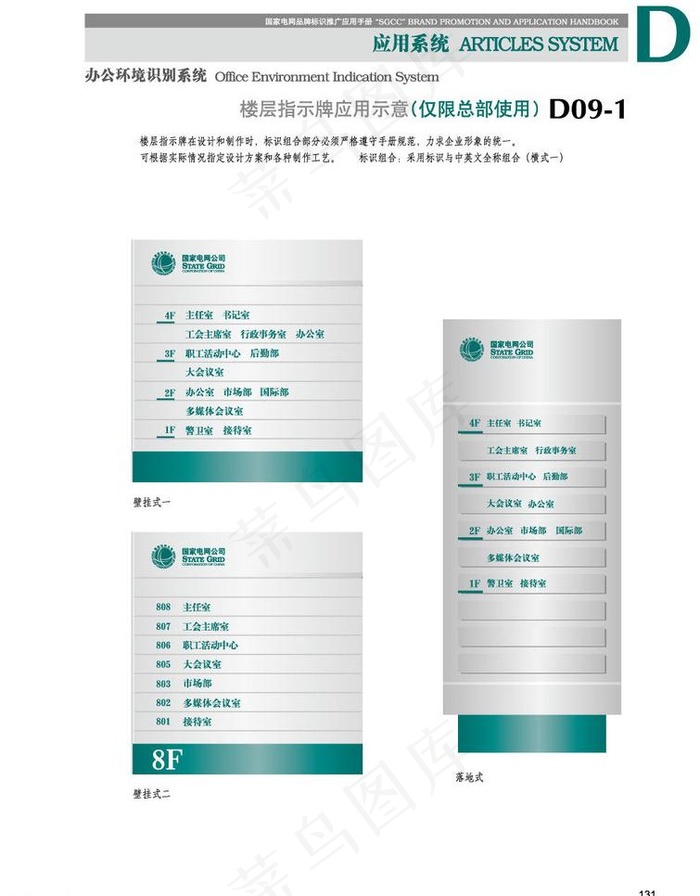 国网楼层指示牌图片ai矢量模版下载
