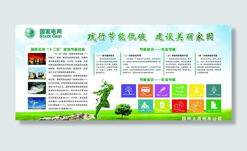 国家电网节能展板图片(2400X1200)cdr矢量模版下载