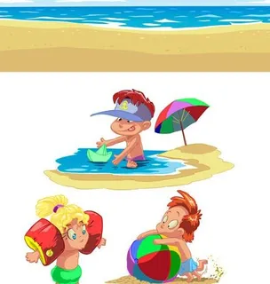 沙滩上的孩子图片