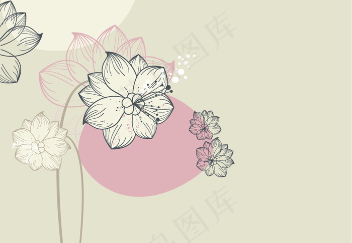 现代简约抽象花朵电视背景墙