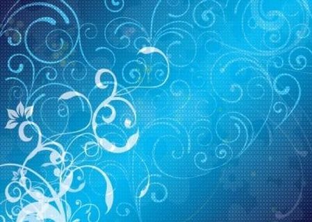 蓝色花卉背景矢量
