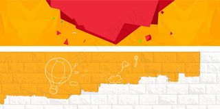 扁平化线条黄色系背景