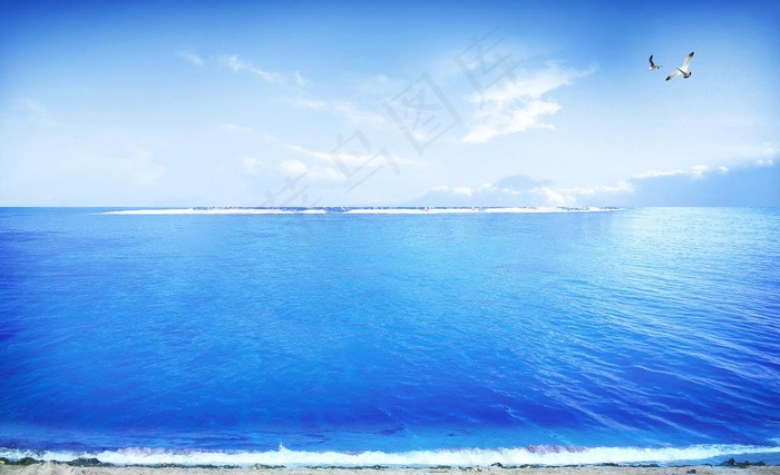 蓝色海水图片(4500X3000(DPI:300))psd模版下载