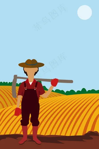 矢量手绘农林畜牧耕种田地背景
