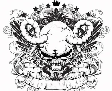 骷髅印花图案矢量素材图片