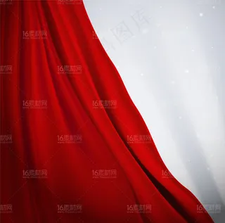 红色帷幕背景舞台矢量素材
