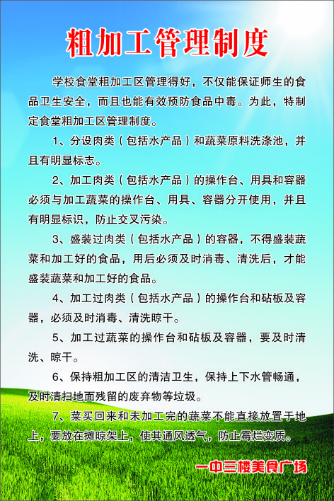 粗加工管理制度cdr矢量模版下载