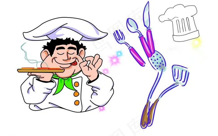厨房用品 卡通图片psd模版下载