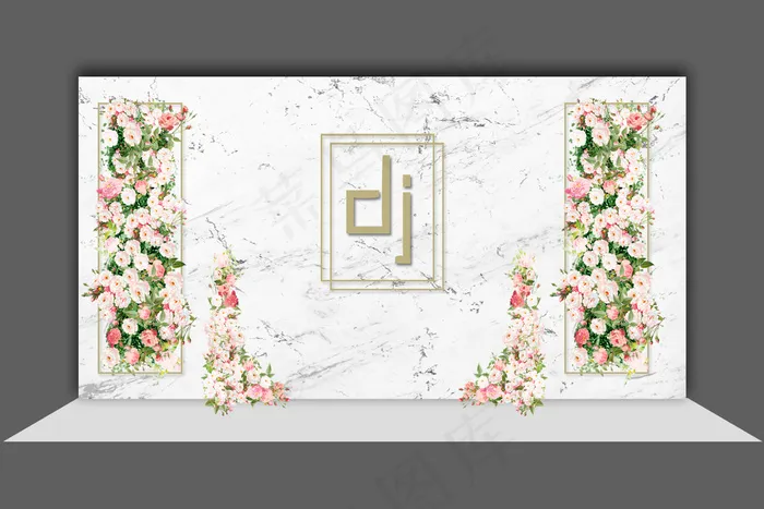 大理石婚礼迎宾背景效果psd模版下载