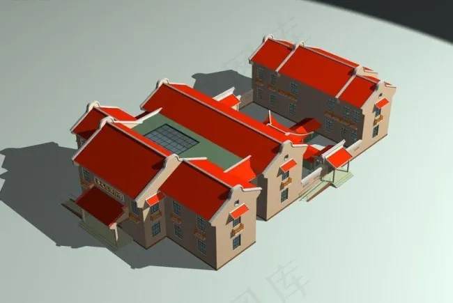 中国风格古代贵族建筑群3D模型