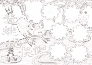 青蛙成长记小报动物观察日记小报模板