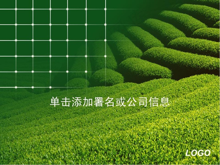 绿色茶山景观PPT模板
