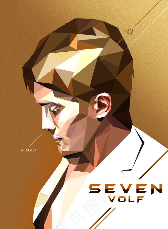 男装块面化人物模特海报