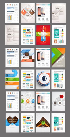 多款现代APP卡片名片画册背景素材