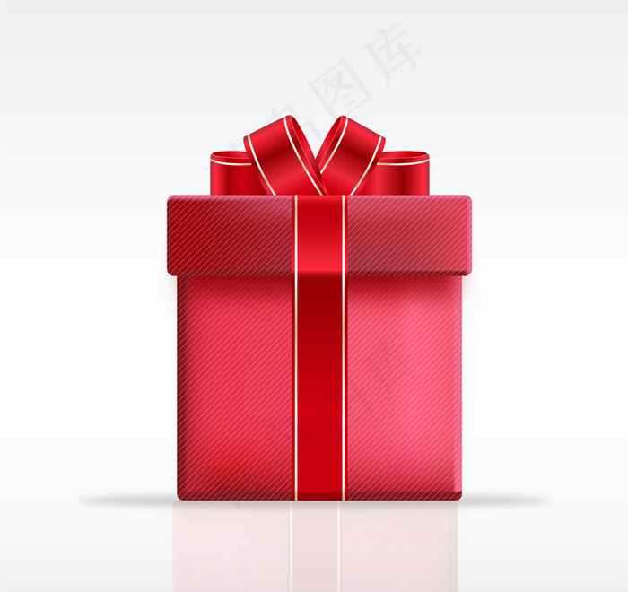 红色丝带礼盒设计矢量素材