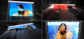 充满能量的粒子水帘瀑布视频展示AE...