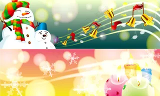 2款梦幻风格圣诞节banner矢量...