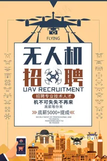 招聘海报 大气  无人机