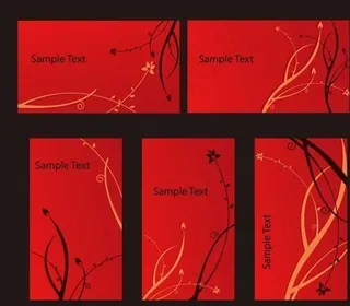 时尚花纹卡片模板矢量素材 ai格式...