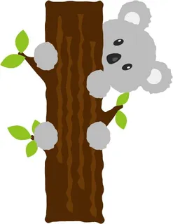 卡通考拉 爬树 矢量素材