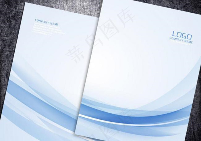 简洁清爽画册封面ai矢量模版下载