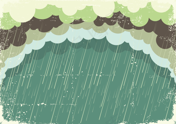 乌云密布下雨背景矢量素材ai矢量模版下载