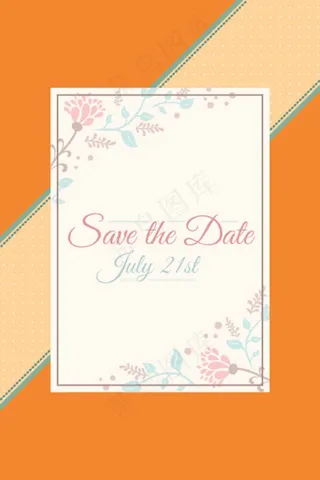 婚礼贺卡鲜花背景模板下载