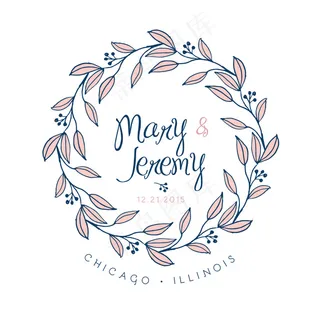 唯美手绘婚礼婚庆LOGO