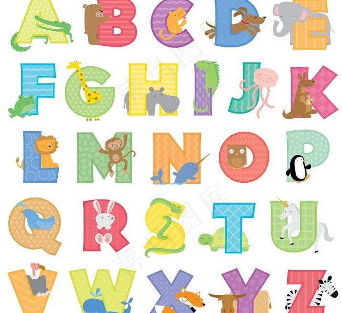 卡通字母图片