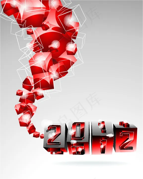 方块2012年字体ai矢量模版下载
