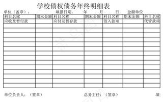 学校债权债务年终明细表