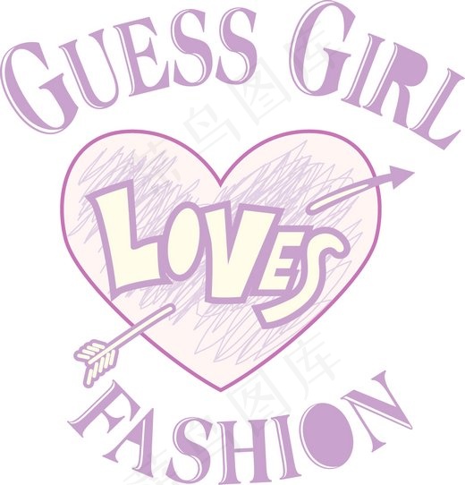 印花矢量图 文字 英文 一箭穿心 ...