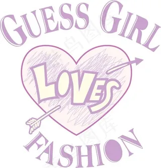 印花矢量图 文字 英文 一箭穿心 ...